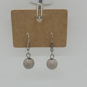 Elegant Beige Bead Earrings